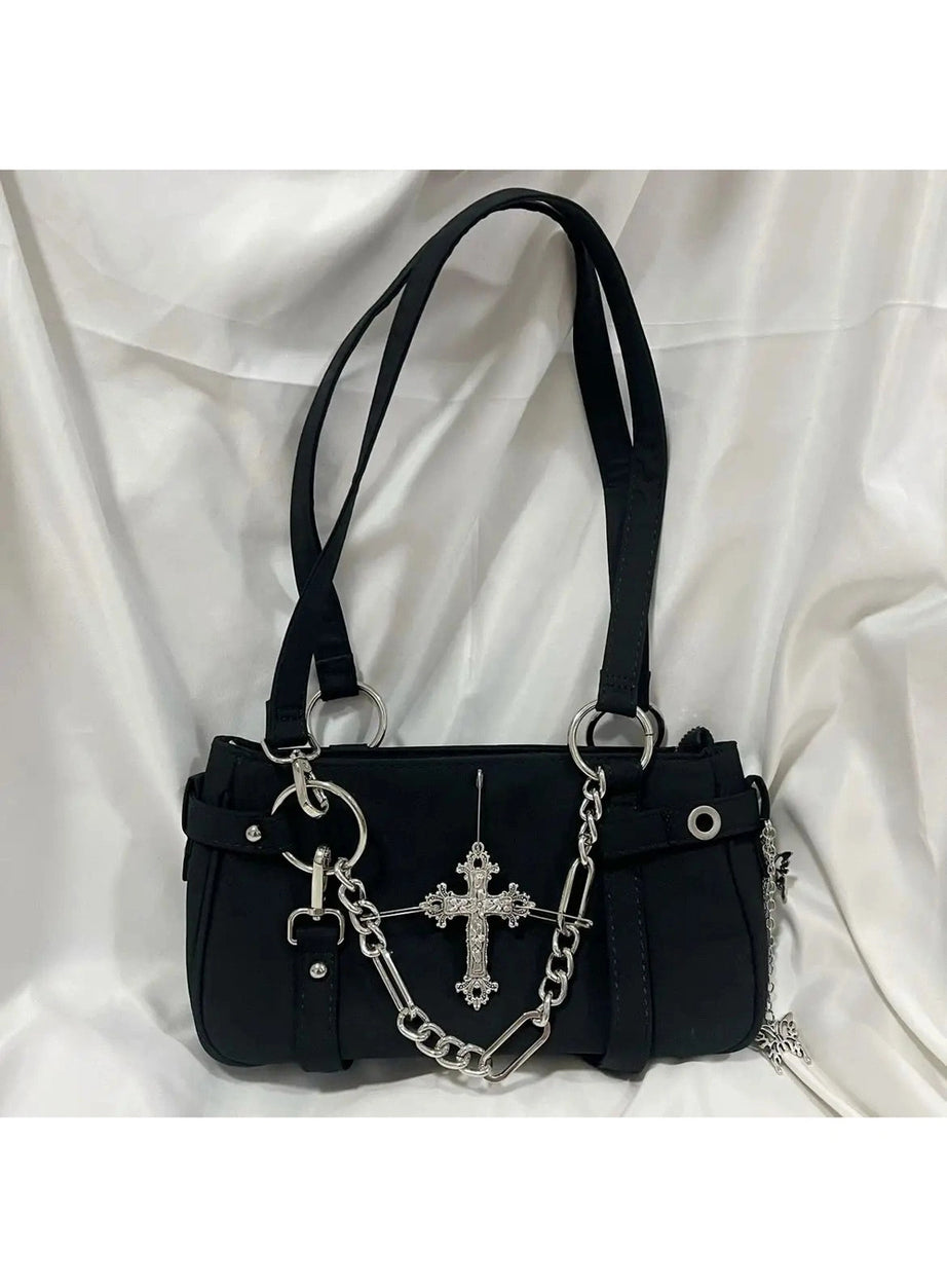 Gothic Cross Chain Shoulder Bag