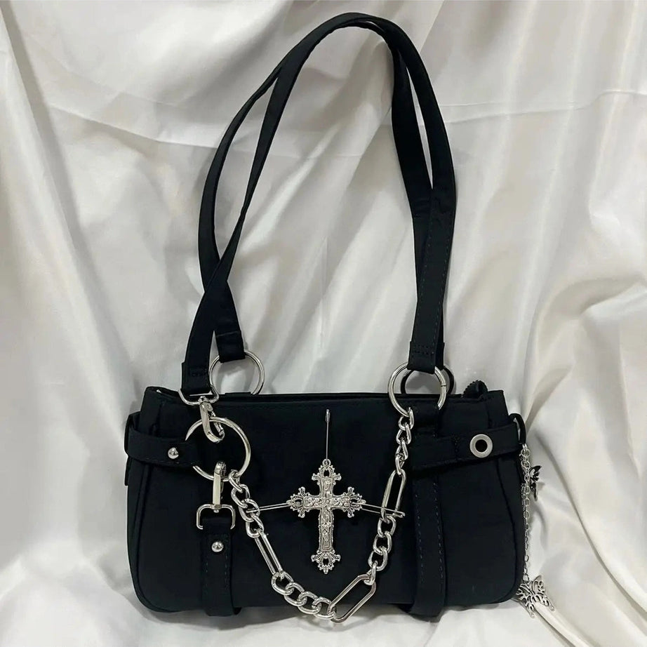 Gothic Cross Chain Shoulder Bag