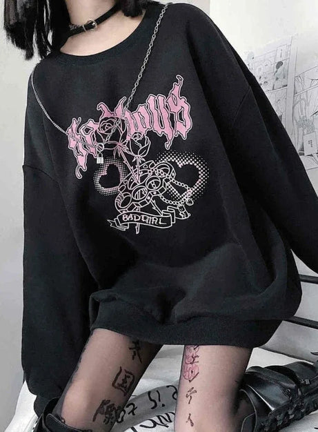 Badgirl Graphic Oversized Sweatshirt