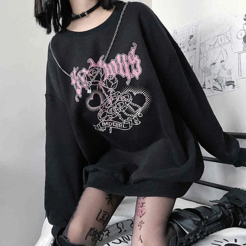Badgirl Graphic Oversized Sweatshirt