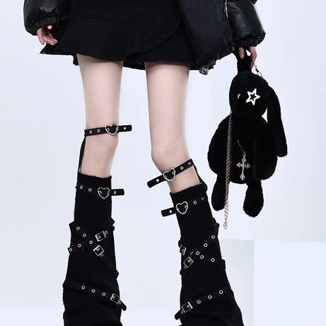 Violet Chaos Strapped Leg Warmers