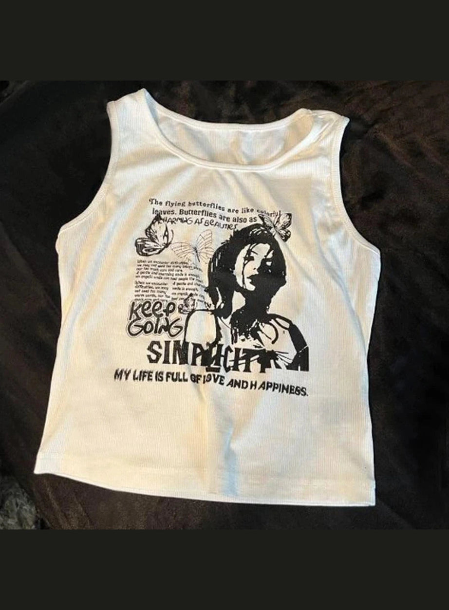 Butterfly Grunge Graphic Top