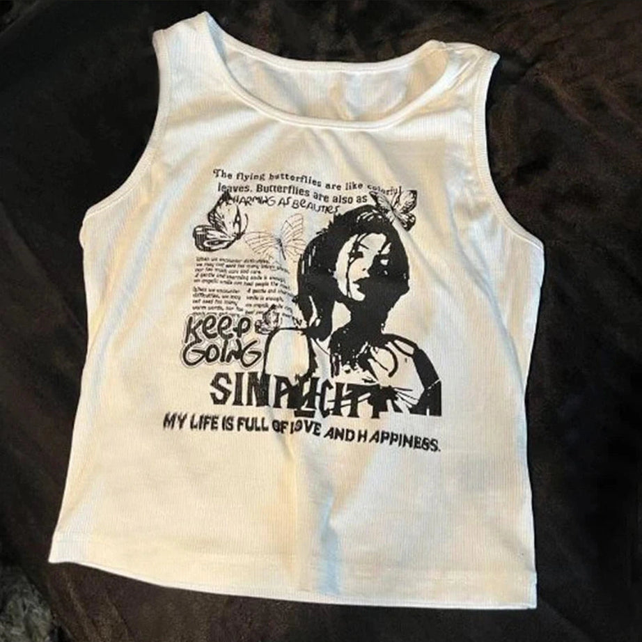 Butterfly Grunge Graphic Top