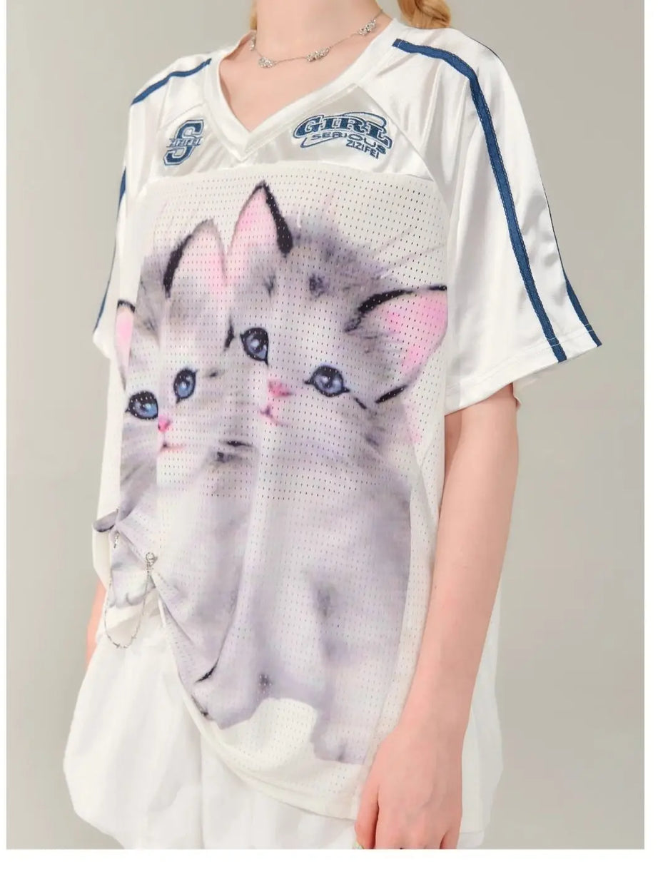 Kitten Graphic Jersey T-Shirt