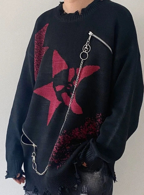 Crimson Chaos Kettenpullover