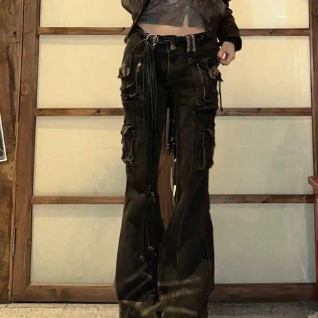 Utility Cargo Flare Jeans