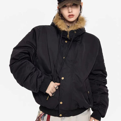 Midnight Prowl Fur Hood Jacket