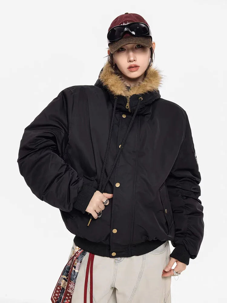 Midnight Prowl Fur Hood Jacket