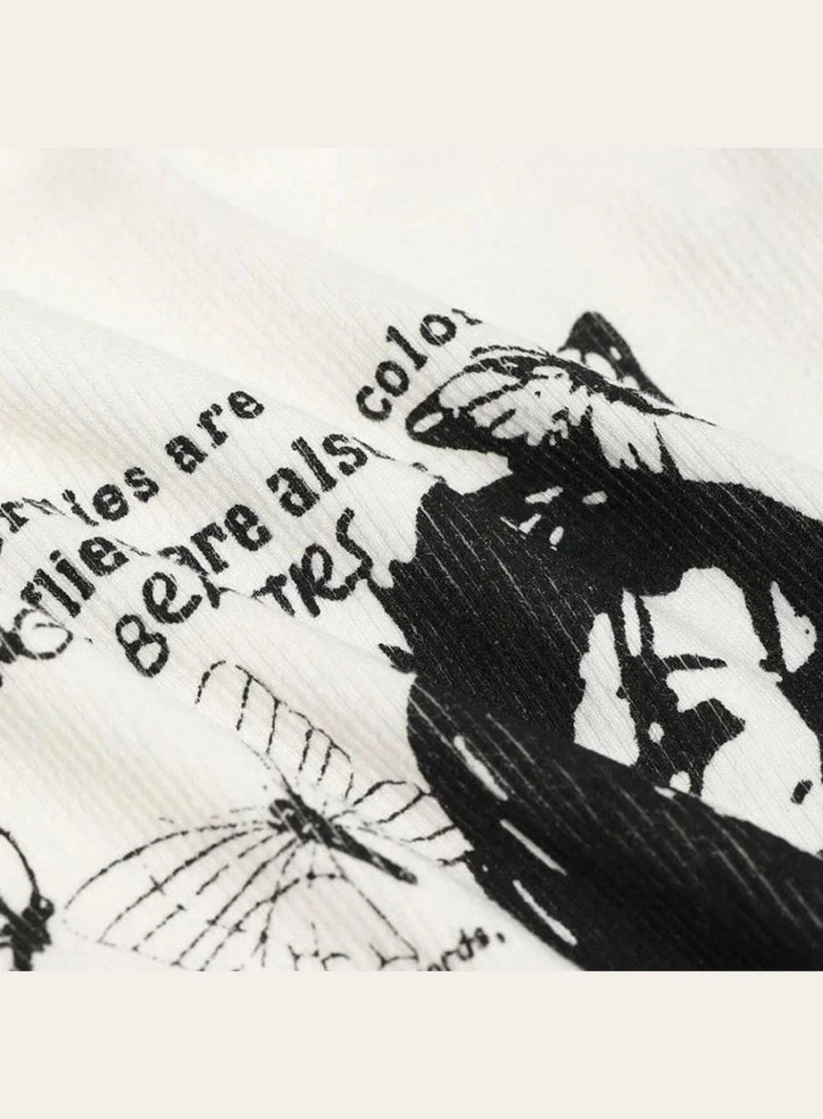 Butterfly Grunge Graphic Top