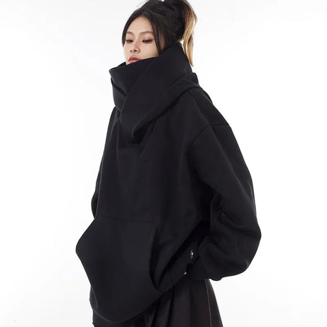 Oversized Futuristic Hooded Sweatshirt