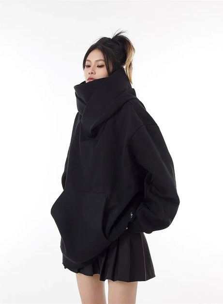 Oversized Futuristic Hooded Sweatshirt