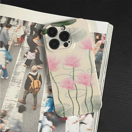 Pink Lotus Pond iPhone Case