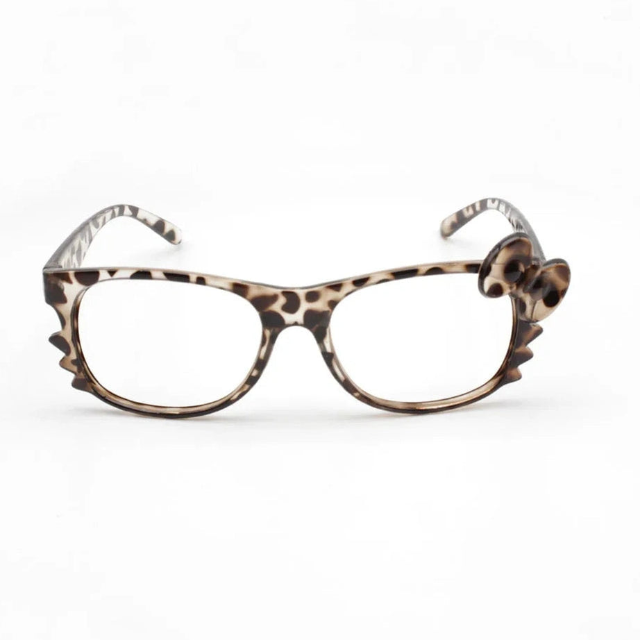 Y2k Leopard Bow Geek Chic Glasses