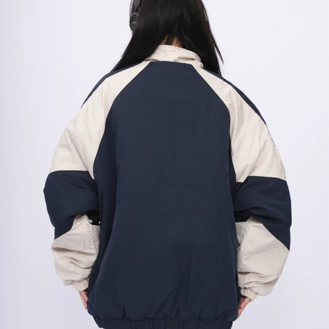 Two-Tone Oversized Windbreaker Jacket