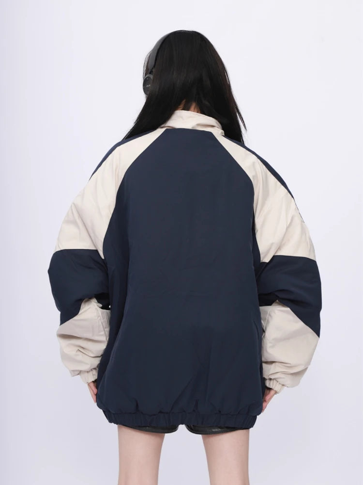 Two-Tone Oversized Windbreaker Jacket