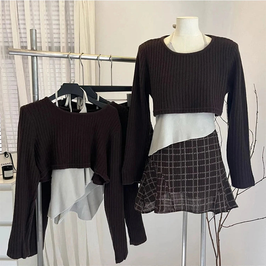 Asymmetrical Layered Knit Set