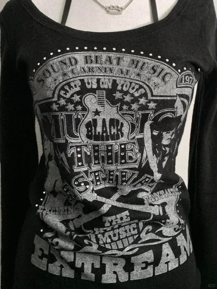 Grunge Festival Long Sleeve Top