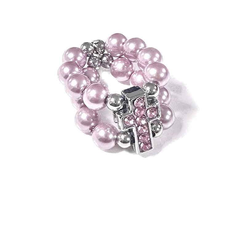 Rosy Devotion Beaded Ring