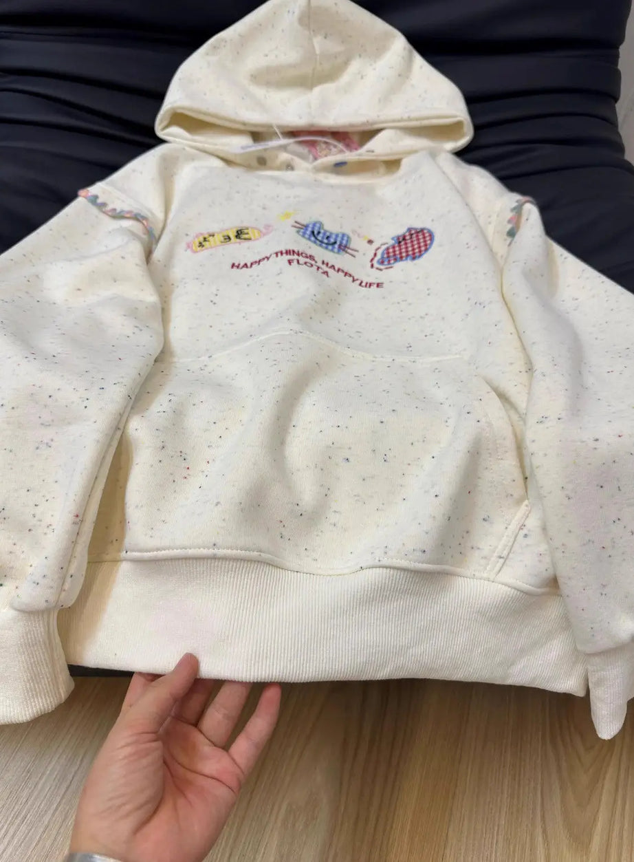 Whimsy Cat-huvtröja med lapp