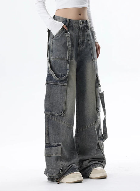 Cargo-Jeans mit extrem weitem Bein