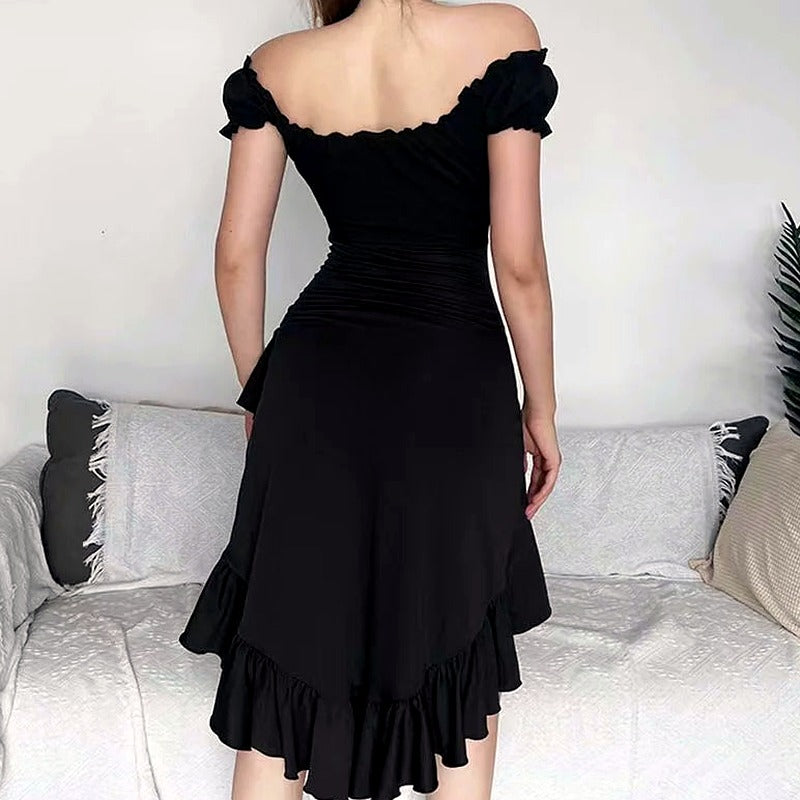 Goth Y2K Ruffle Cascade Dress