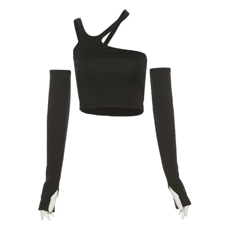 Midnight Cutout Baddie Crop Top