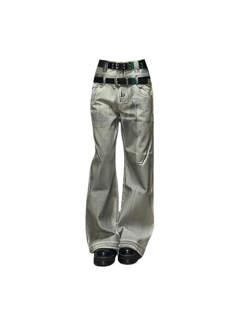 Metallic Cargo Wide-Leg Pants