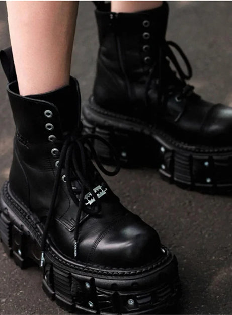 Neo-Punk Platform Combat Boots