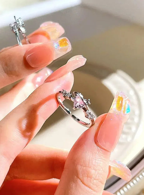 Pink Love Crystal Rings