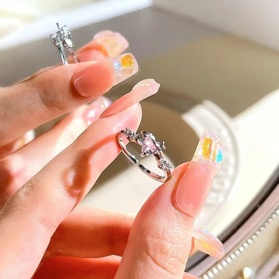 Pink Love Crystal Rings