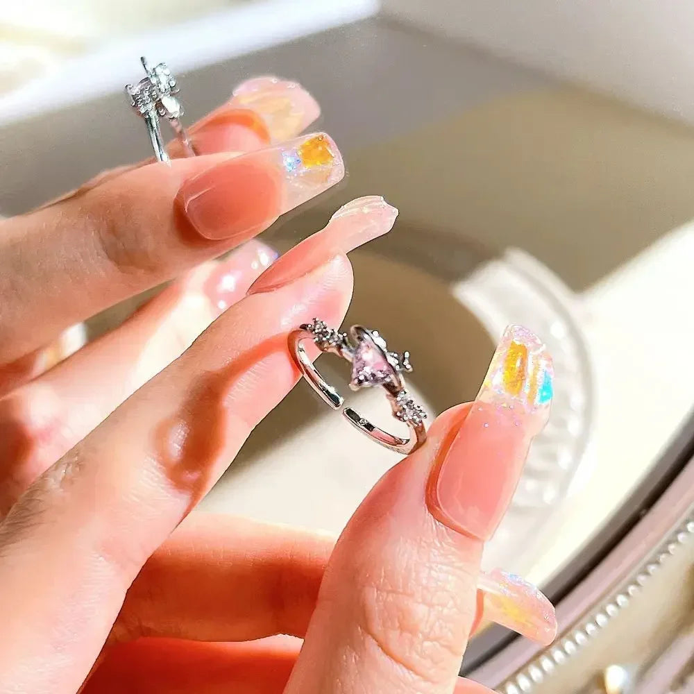 Pink Love Crystal Rings
