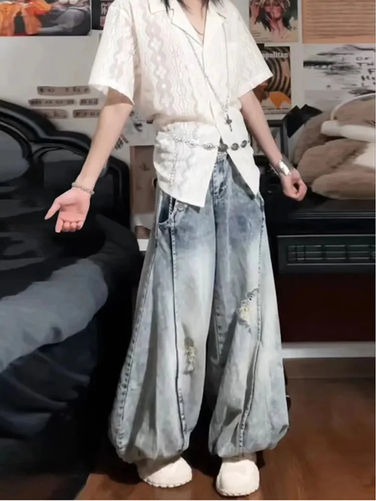 Vintage Balloon Wide-Leg Jeans