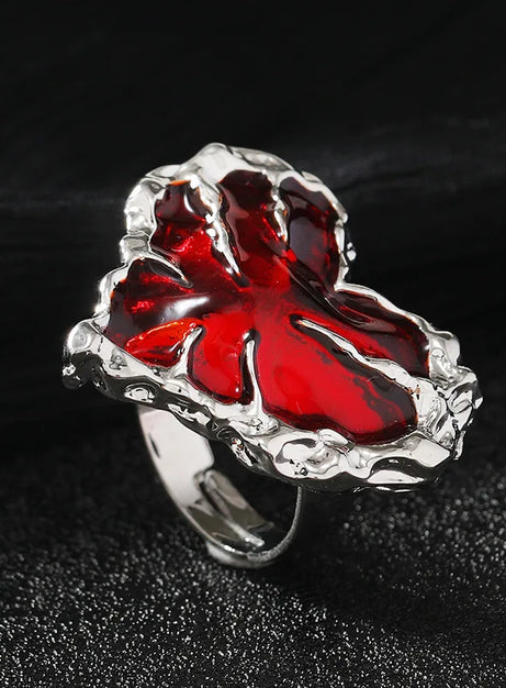 Crimson Shattered Heart Necklace