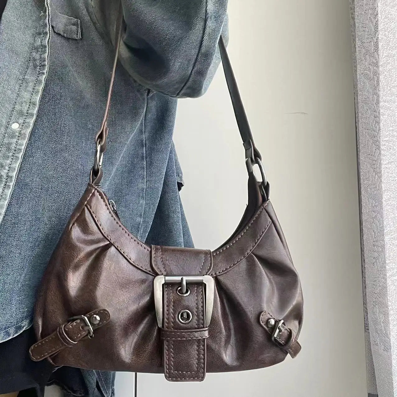 Mocha Grunge Mini Shoulder Bag