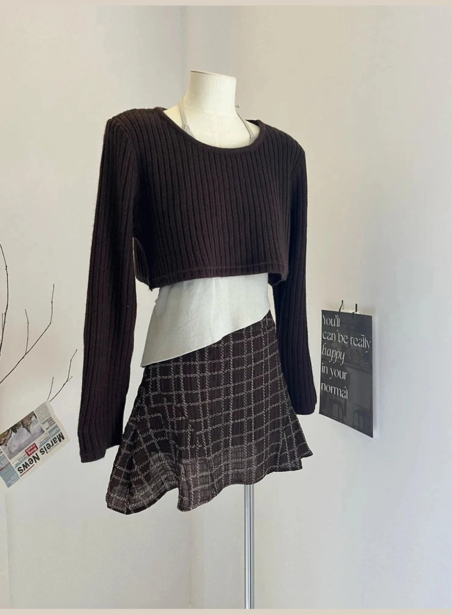 Asymmetrical Layered Knit Set