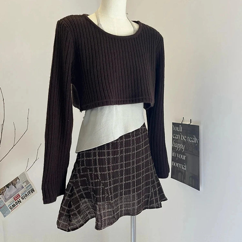 Asymmetrical Layered Knit Set