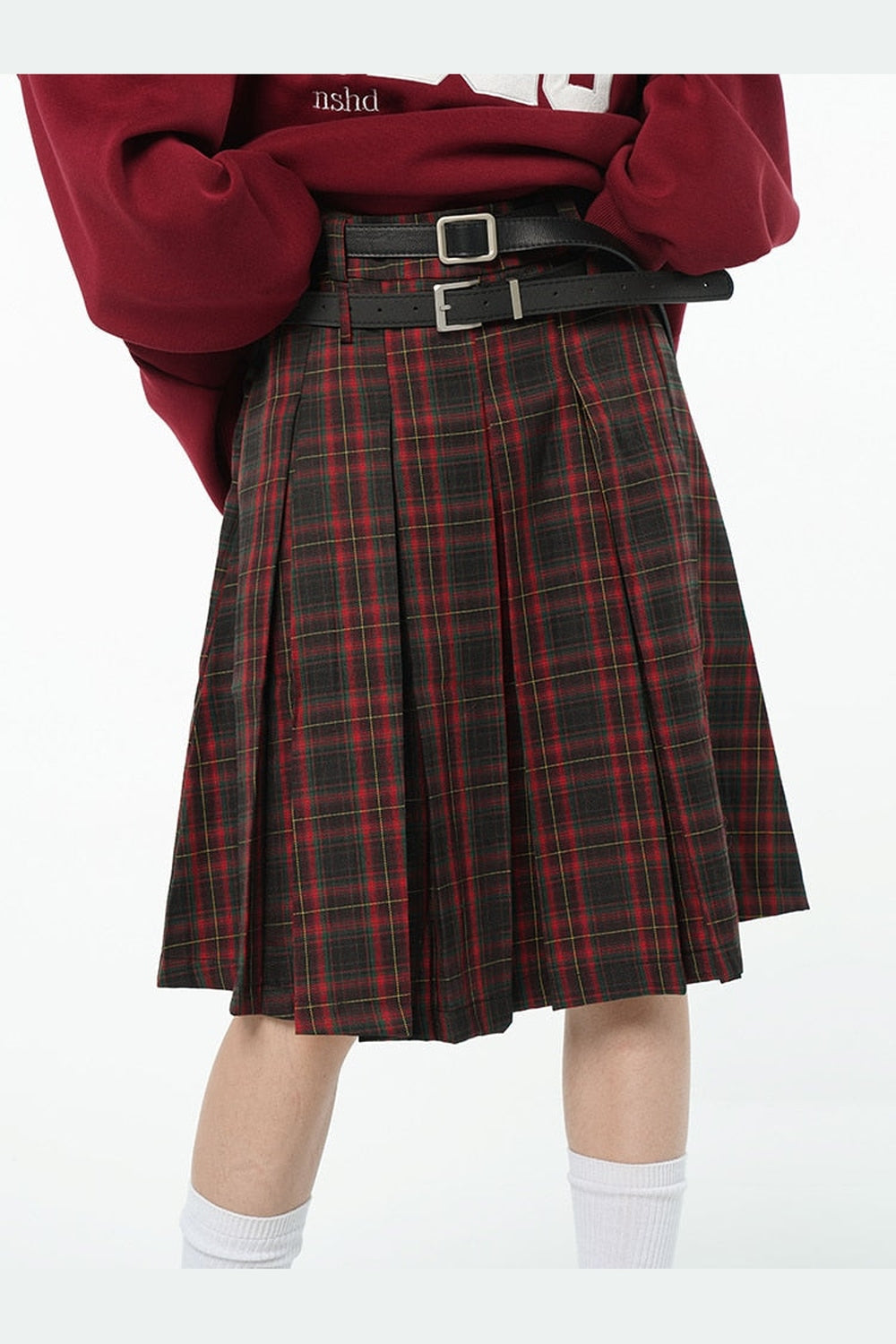 Y2k Red Plaid A-Line Skirt