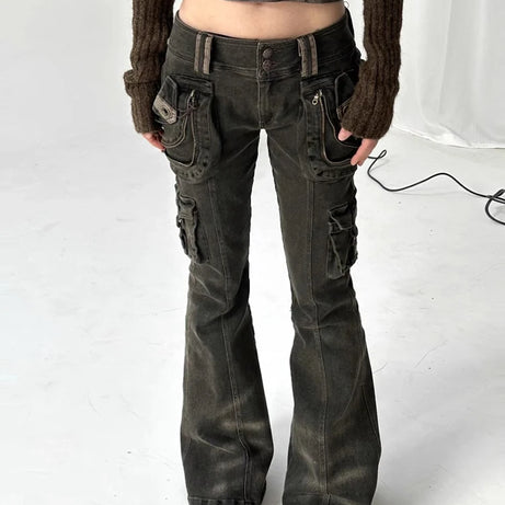 Utility Cargo Flare Jeans