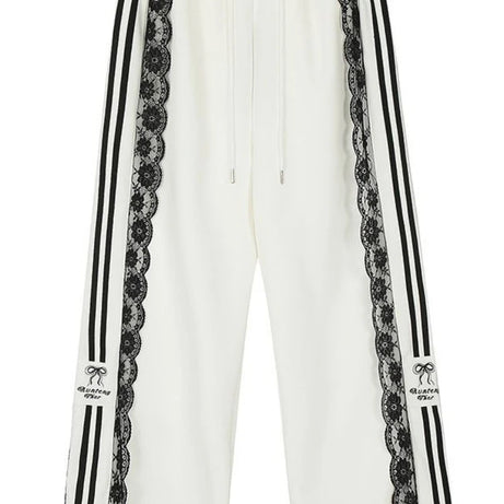 Ribbon Edge Lace Track Pants
