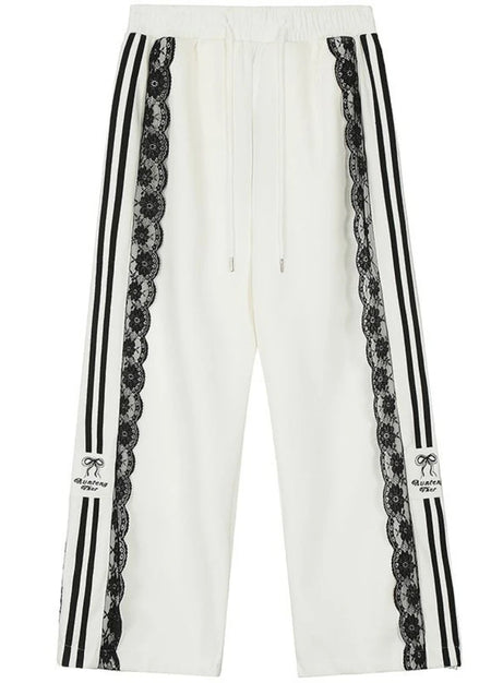 Ribbon Edge Lace Track Pants