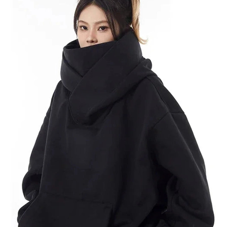 Oversized Futuristic Hooded Sweatshirt