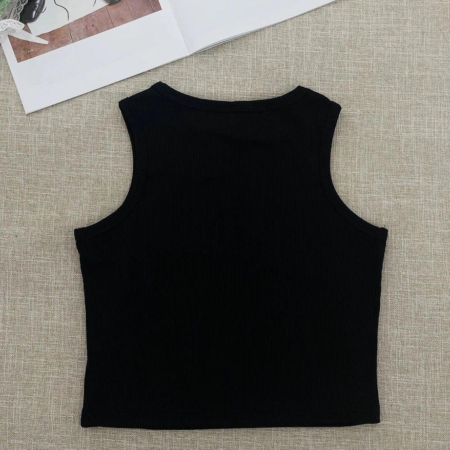 Red Spider Embroidered Crop Top