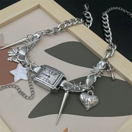 Timekeeper Charm Choker Necklace