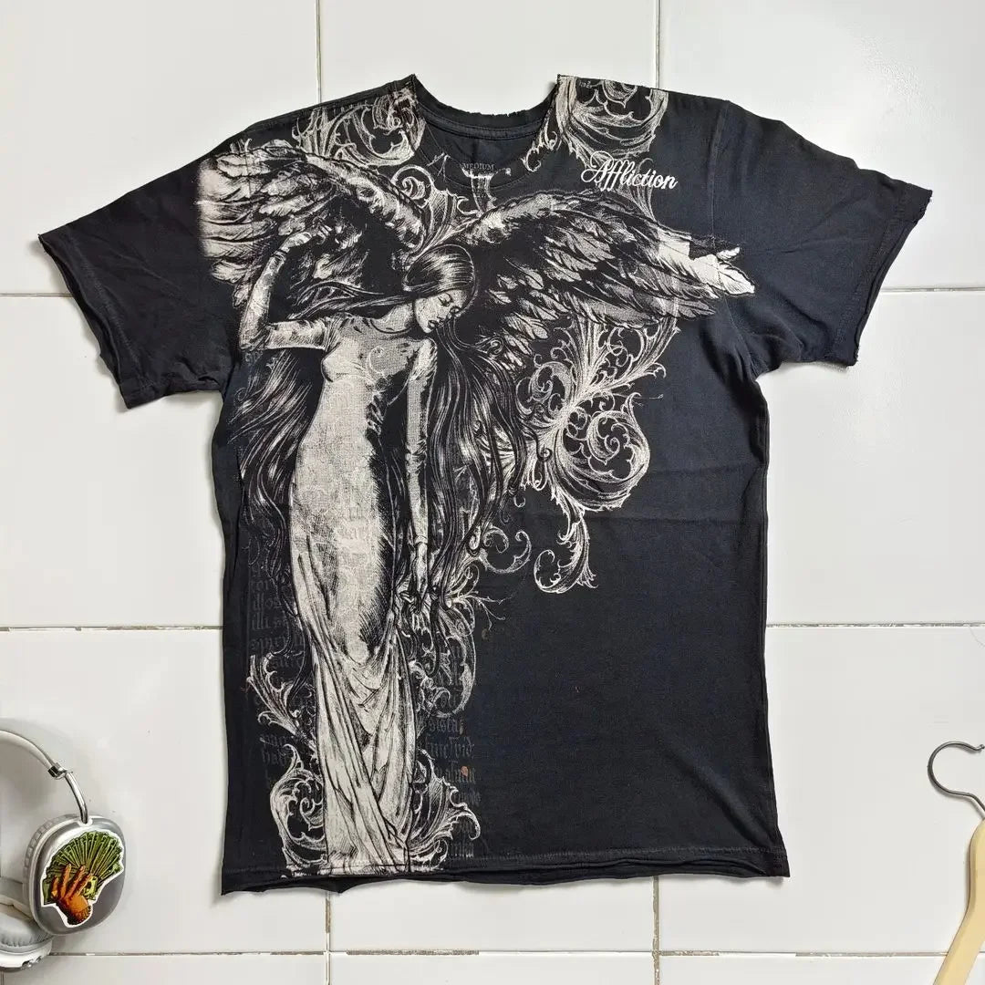 Winged Cross Grunge T-Shirt