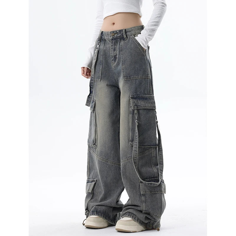 Extreme Wide-Leg Cargo Jeans