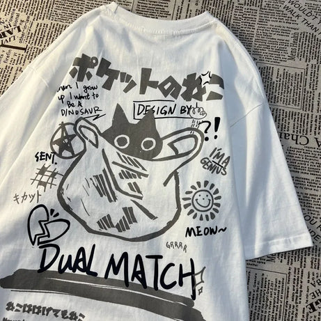 Kawaii Cat Scribble T-Shirt