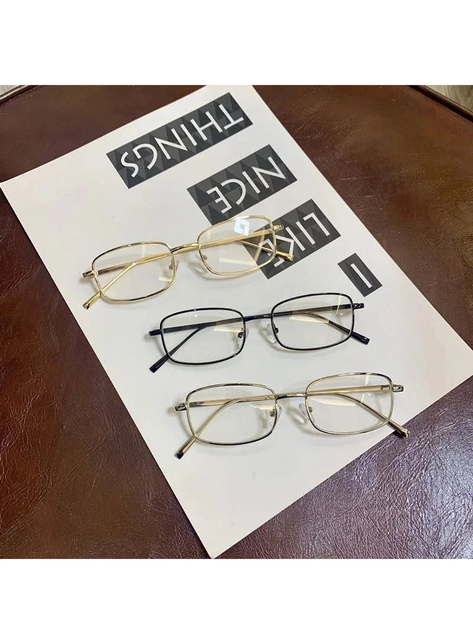 Y2k Harajuku Small Square Frame Glasses Women Retro Metal Eyeglasses Clear Reading Spectacle Blue Light Blocking Eyewear