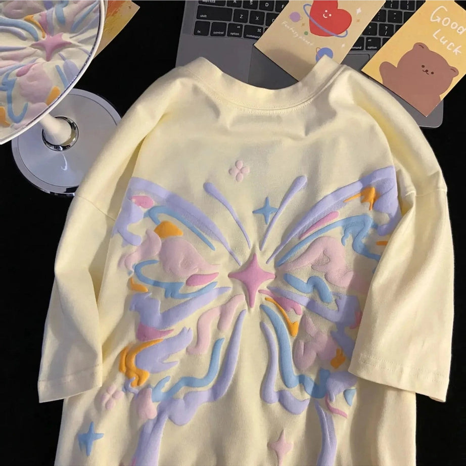 Y2k Pastel Butterfly Dream T-shirt