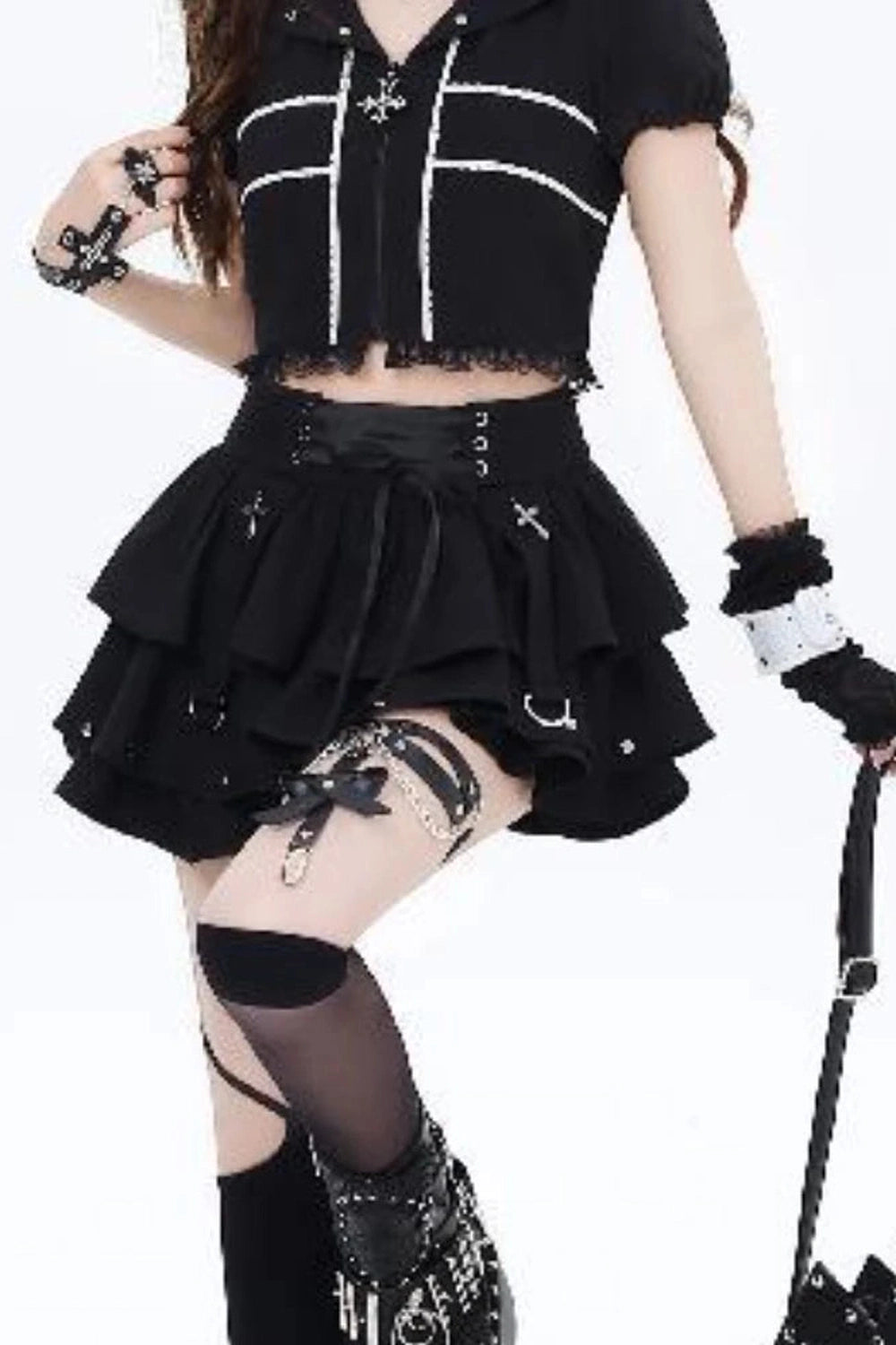 Y2k Gothic Layered Corset Skirt