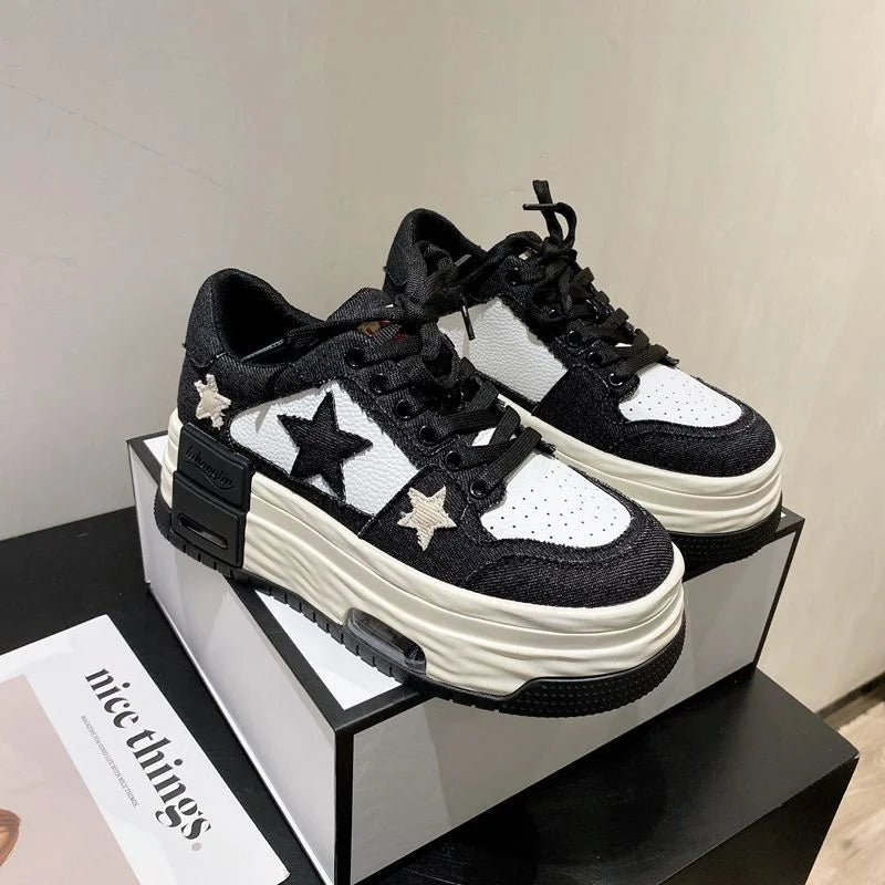 Starry Sky Denim Platform Sneakers